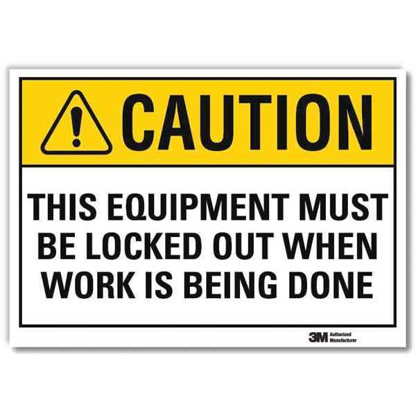 Safety Sign, Text and Symbol, 7in.Hx10in.W