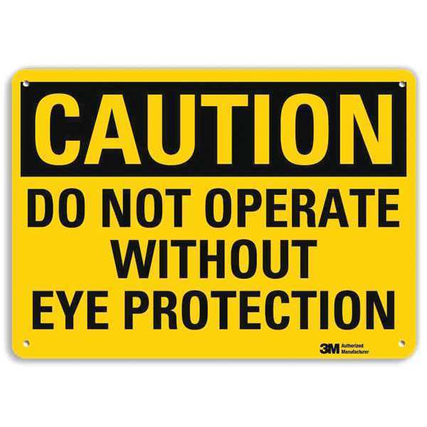 Safety Sign, Without Eye Protection, 7in.H