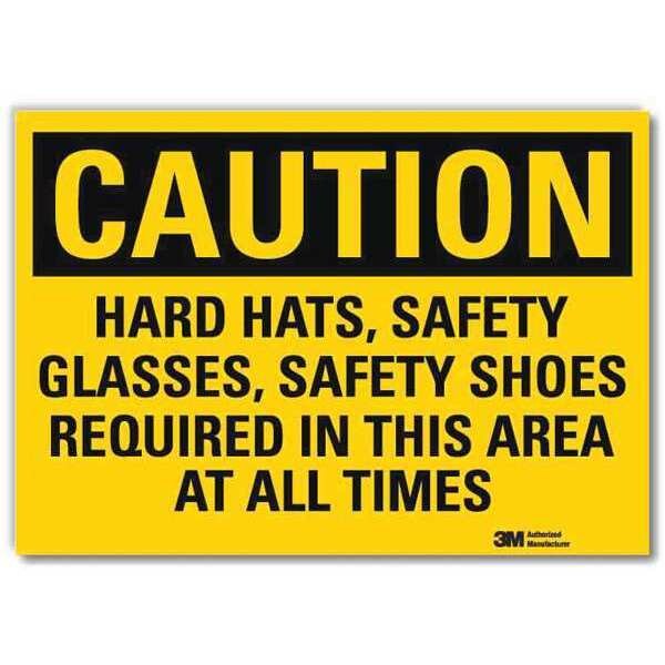 Safety Sign, Hard Hats, Sfety Shoes, 14inW