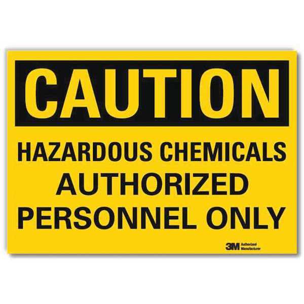 Caution Sign, 10 in H, 14 in W, Horizontal Rectangle, English, U4-1369-RD_14X10