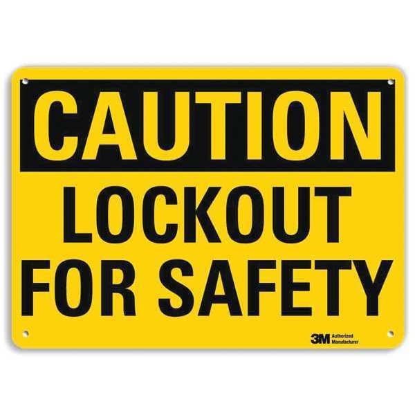 Caution Sign, 7 in Height, 10 in Width, Aluminum, Vertical Rectangle, English