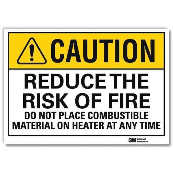 Caution Sign, 5 in H, 7 in W, Horizontal Rectangle, English, U4-1624-RD_7X5