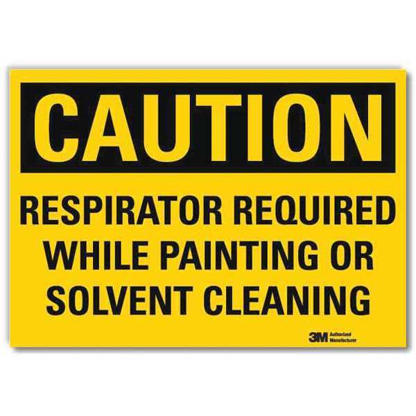 Safety Sign, Respirator Required, 14 in. W