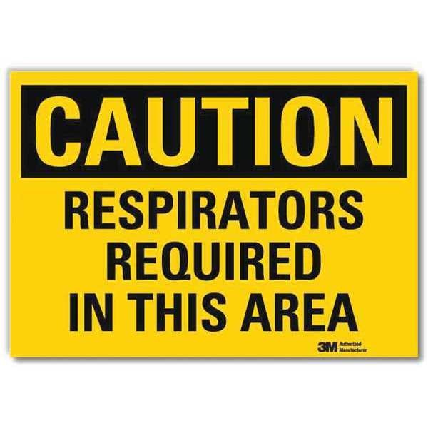Safety Sign, Respirators Required, 5 in. H