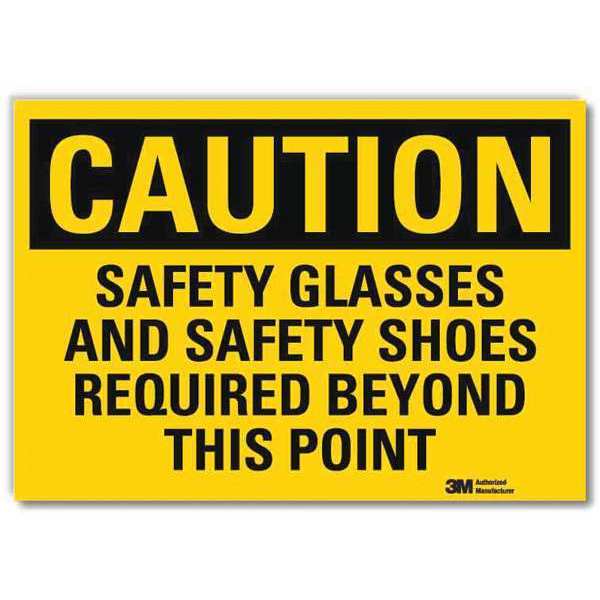 Safety Sign, Safety Shoes Required, 14in W