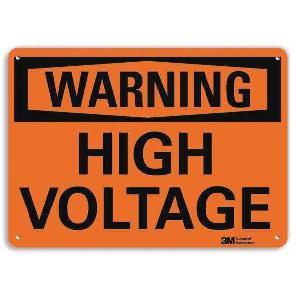 Warning Sign, 7 in Height, 10 in Width, Aluminum, Vertical Rectangle, English
