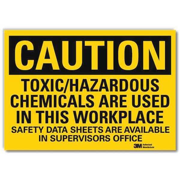 Caution Sign, 5 in H, 7 in W, Horizontal Rectangle, English, U4-1734-RD_7X5