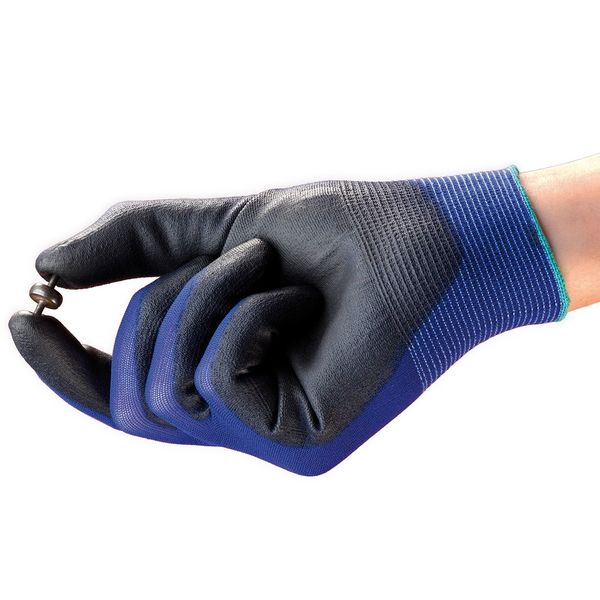 Polyurethane Coated Gloves, Palm Coverage, Blue, 6, PR