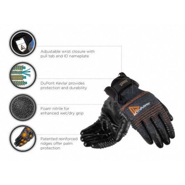 Cut Resistant Coated Gloves, A2 Cut Level, Nitrile, S, 1 PR