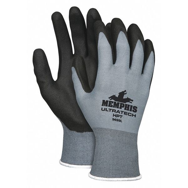 HPT Coated Gloves, Palm Coverage, Black/Gray, S, PR