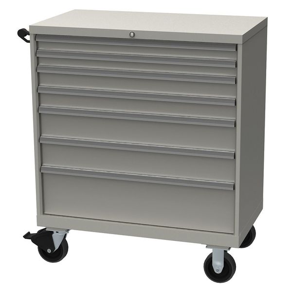 Modular Drawer Cabinet, 40 1/4 in W, 47 1/2 in H, 22 1/2 in D, Light Gray