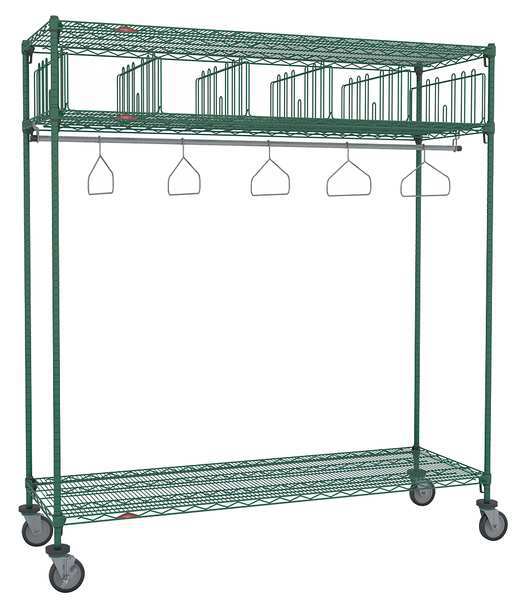 Turnout Gear Storage Rack, Green Epoxy, 24 in D, 80 in H