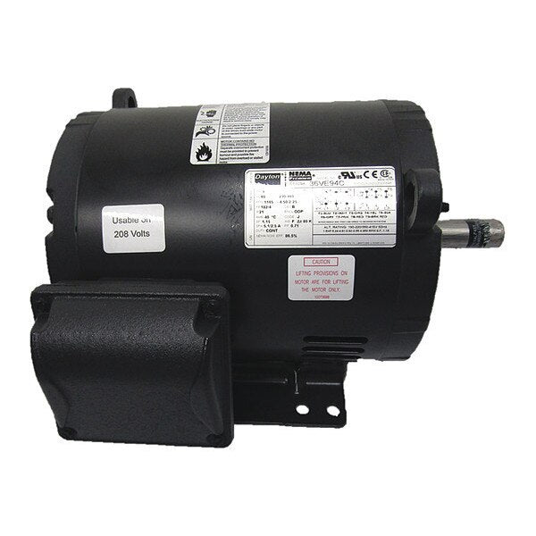 3-Phase General Purpose Motor, 1 1/2 HP, 182/4 Frame, 230/460V AC Voltage, 1,170 Nameplate RPM