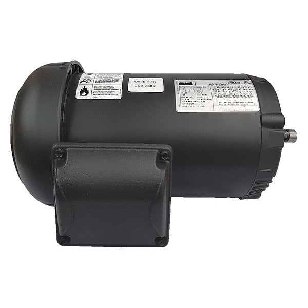 3-Phase General Purpose Motor, 1/2 HP, 56C Frame, 230/460V AC Voltage, 1,760 Nameplate RPM