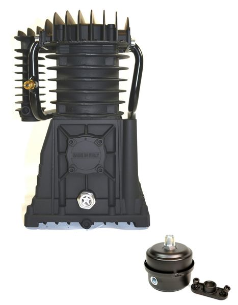 Air Compressor Pump, 5, Two Stage Stage, 1.44 qt Oil Capacity, 2 Cylinder