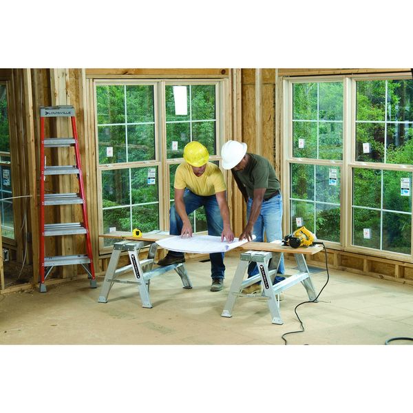 Sawhorse Ladder, Aluminum, 34-3/4 W, 37 H