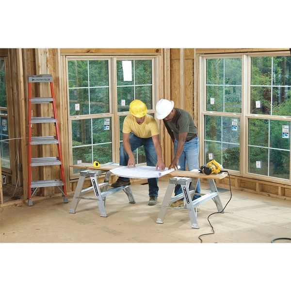 Sawhorse Ladder, Aluminum, 33-1/4 W, 25 H
