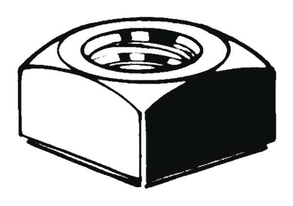 M5-4.00 Low Carbon Steel Zinc Plated Finish Square Nut - Regular, 100 pk.