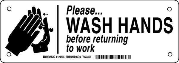 Restroom Sign, 3 1/2 in Height, 10 in Width, Plastic, Rectangle, English