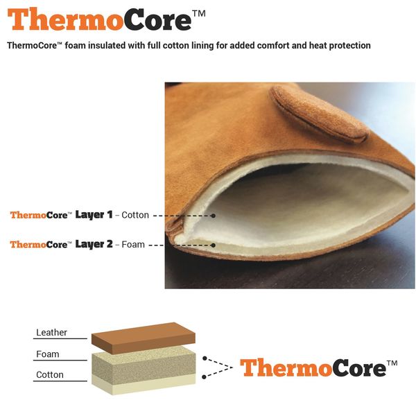 Stick Welding Gloves, Cowhide Palm, L, PR