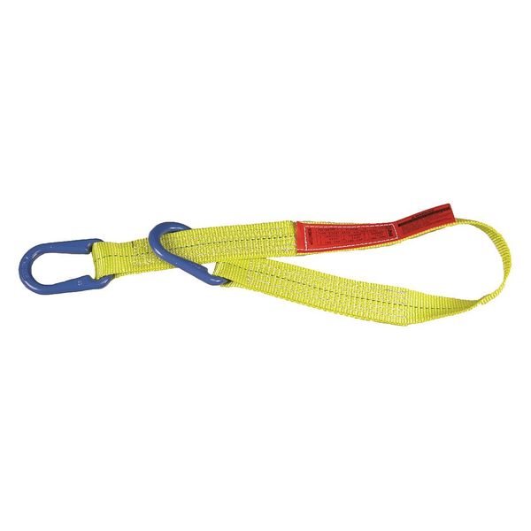Web Sling, Universal Link, 10 ft L, 4 in W, Polyester, Yellow