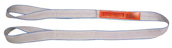Web Sling, Twisted Eye and Eye, 19 ft L, 3 in W, Tuff-Edge Polyester, Silver