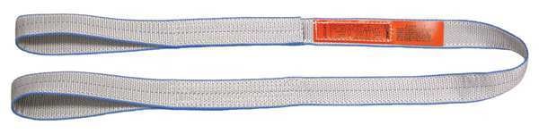 Web Sling, Flat Eye and Eye, 15 ft L, 6 in W, Tuff-Edge Polyester, Silver