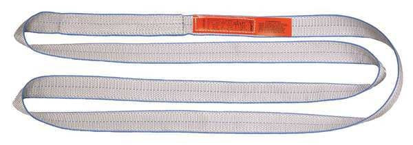 Web Sling, Endless, 8 ft L, 4 in W, Tuff-Edge Polyester, Silver