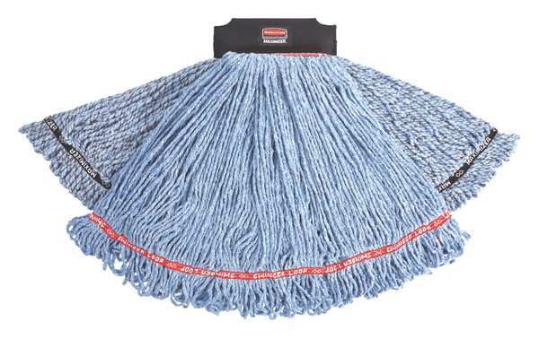 1 in String Wet Mop, 16 oz Dry Wt, Slide On Connection, Looped-End, Green, Microfiber