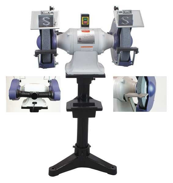 Bench Grinder, 12 in Max. Wheel Dia, 36/120 Grinding Wheel Grit