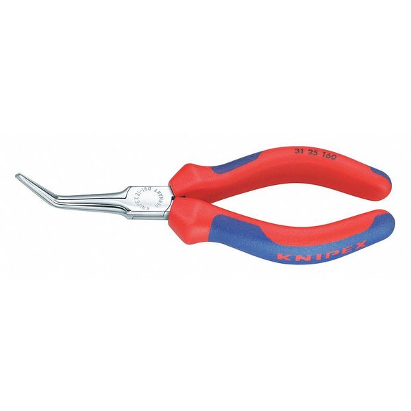6 1/4 in Bent Long Nose Plier Multi-Component Grip Handle