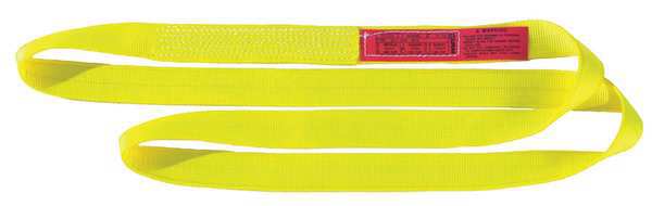 Web Sling, Endless, 15 ft L, 4 in W, Nylon, Yellow