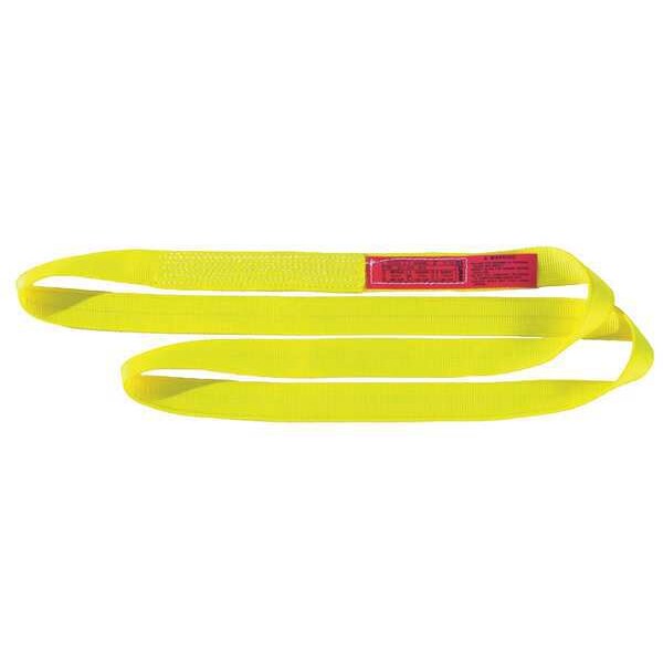 Web Sling, Endless, 5 ft L, 2 in W, Nylon, Yellow
