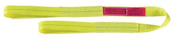 Web Sling, Flat Eye and Eye, 11 ft L, 1 in W, Polyester, Yellow
