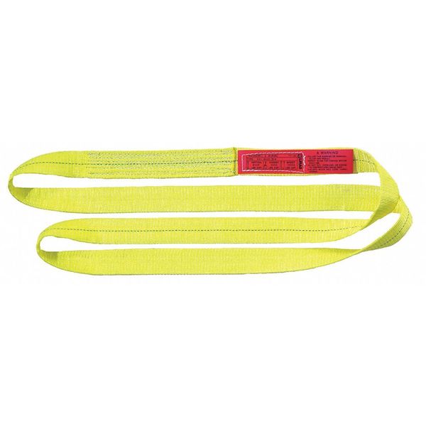 Web Sling, Endless, 16 ft L, 2 in W, Polyester, Yellow