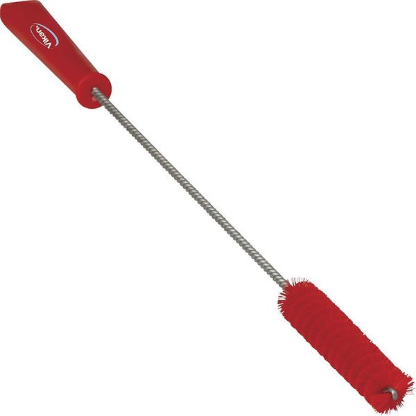 1 in W Tube and Valve Brush, Medium, 14 in L Handle, 5 57/64 in L Brush, Red, 19 9/10 in L Overall
