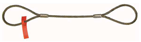 Sling, Wire Rope, 14Ft L, Vert Cap 19600 lb