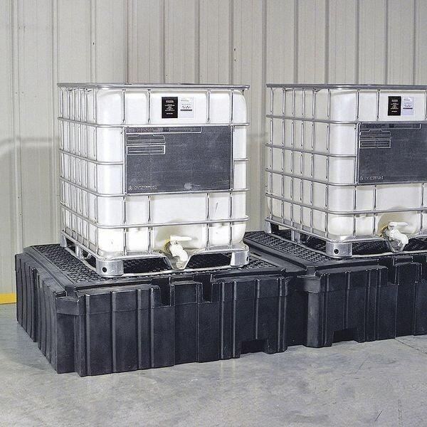 Twin IBC Spill Containment Pallt, w/Drain