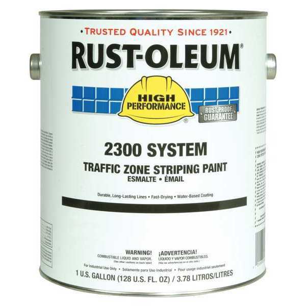 1 gal Traffic Zone Striping Paint, Flat Finish, Black, Water Base