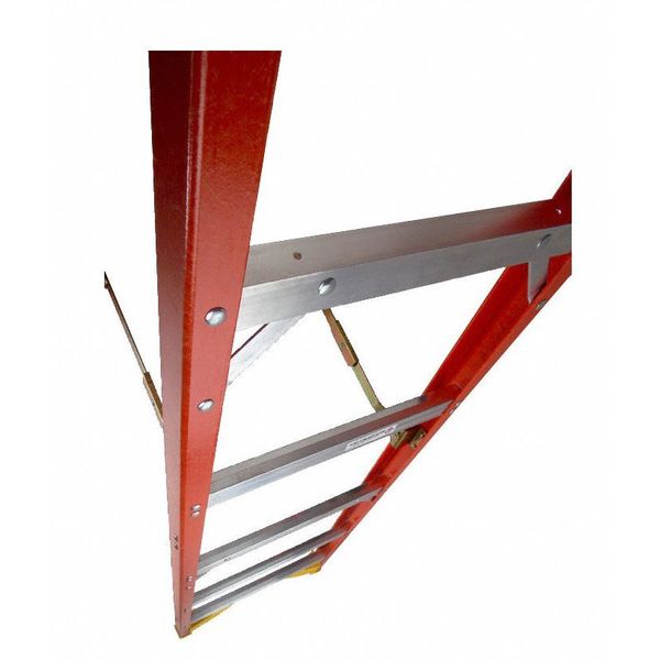 Fiberlgass Stepladder, 6 ft Ladder Ht, 5 Steps, 300 lb, 41 1/4 in Base Spread, 23 3/8 in Bottom W