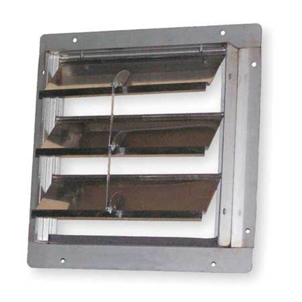 16 in Backdraft Damper / Wall Shutter, 16-1/2 in x 16-1/2 in