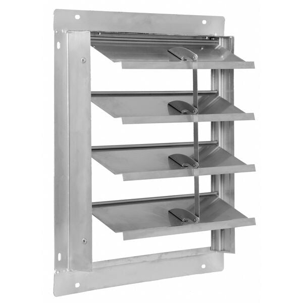 16 in Backdraft Damper / Wall Shutter, 16-1/2 in x 16-1/2 in