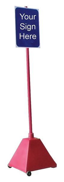 Sign Base, HDPE, Red