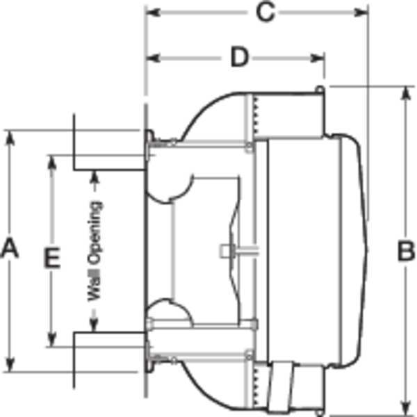 Upblast Ventilator, 21-1/4 In, 115/230V
