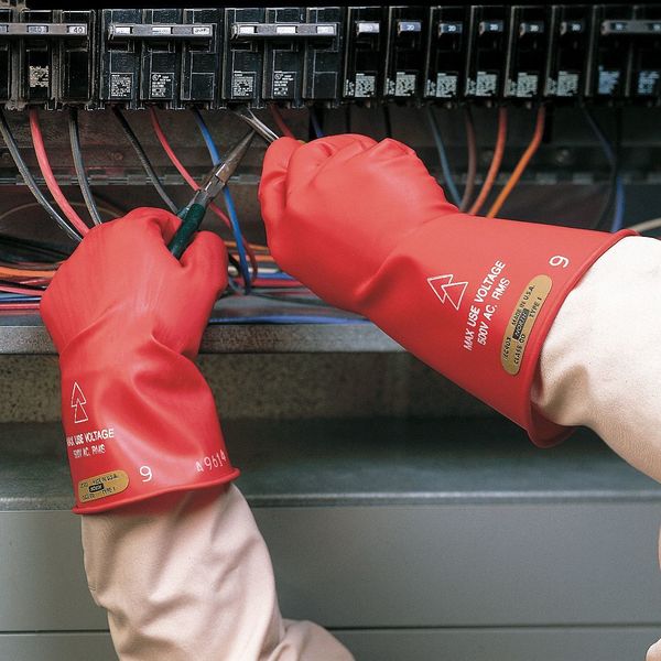 Electrical Gloves, Class 00, Black, Sz 8, PR