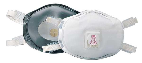 P100 Disposable White Particulate Respirator w/ Valve