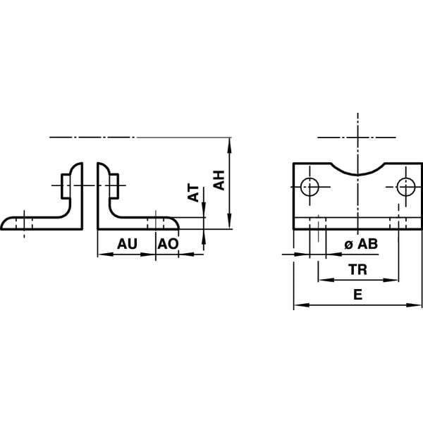 Metric Cylinder Mounting Kit, Foot, 100 mm Bore, Painted Steel