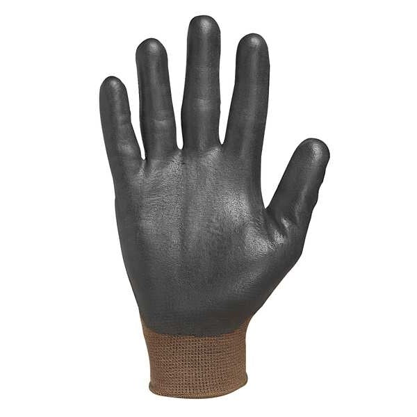 Natural Rubber Latex Coated Gloves, Palm Coverage, Black/Green, L, PR