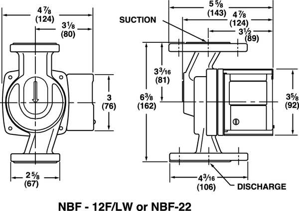 Hydronic Circulating Pump, 1/25 hp, 115V, 1 Phase, Flange Connection