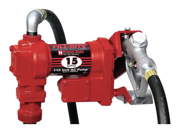 Fuel Transfer Pump, 115VAC, 15 GPM, 1/6 HP, Cast Iron, 1